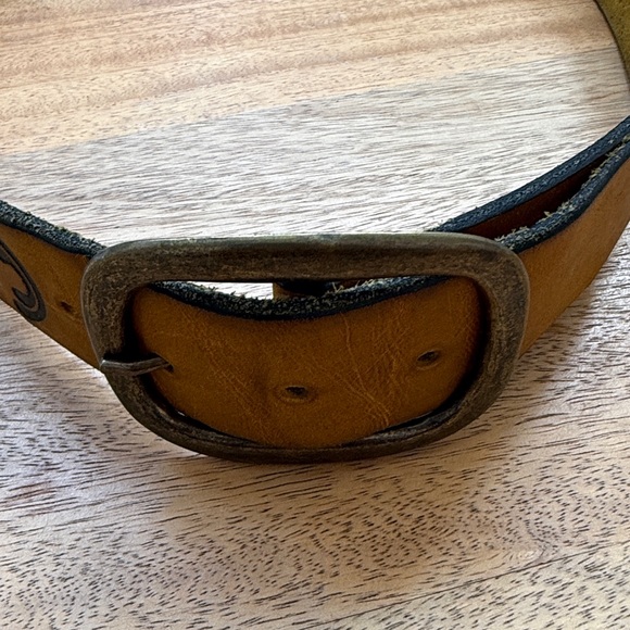 ACME leather goods, Berkeley Yellow Belt with Black Egyptian Motifs